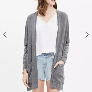 Madewell Coffeehouse gray rayon cotton cardigan sweater